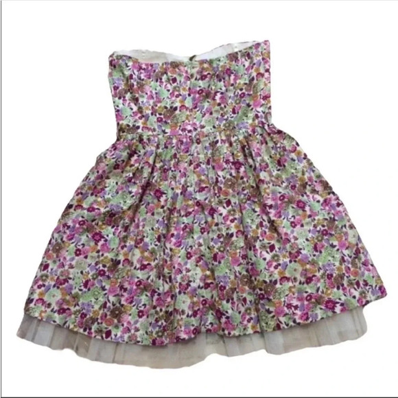 Sans Souci Strapless Floral Spring/Summer Dress Size Small - Picture 5 of 5